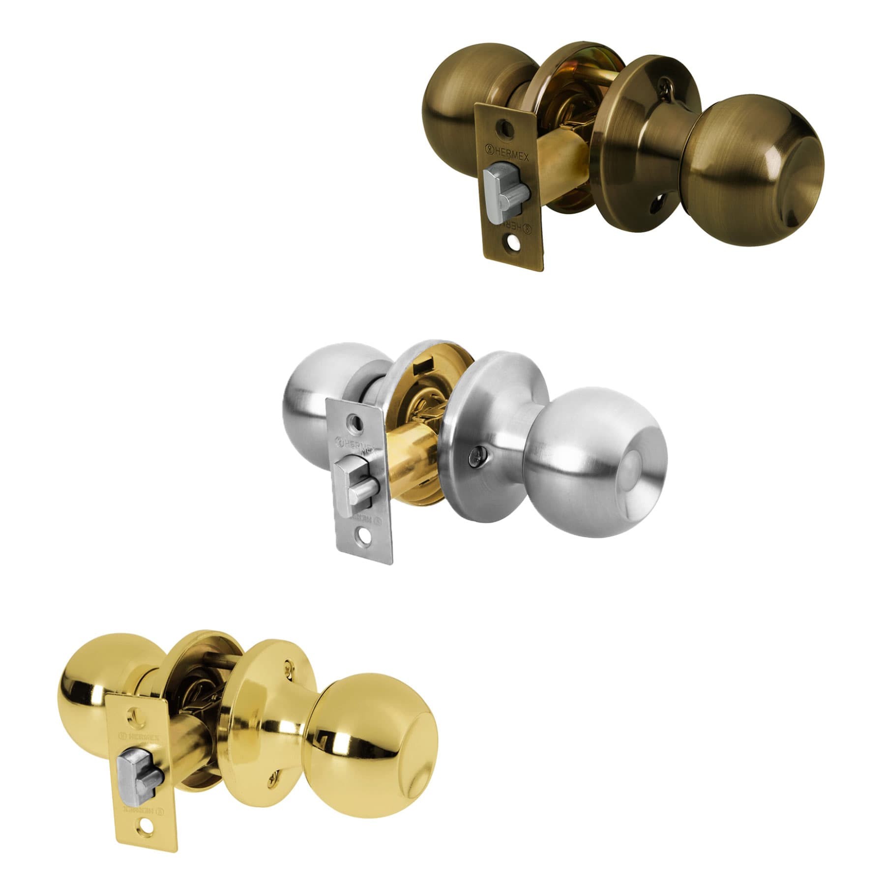 Cerraduras de pomo tipo esfera, mecanismo tubular, para entrada