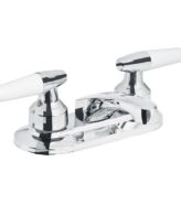 Mezcladora 4" para lavabo, nariz larga, manerales cono