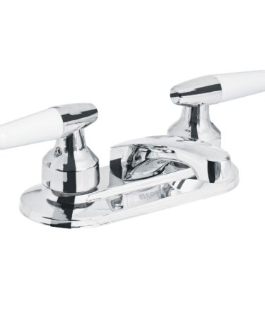 Mezcladora 4" para lavabo, nariz larga, manerales cono