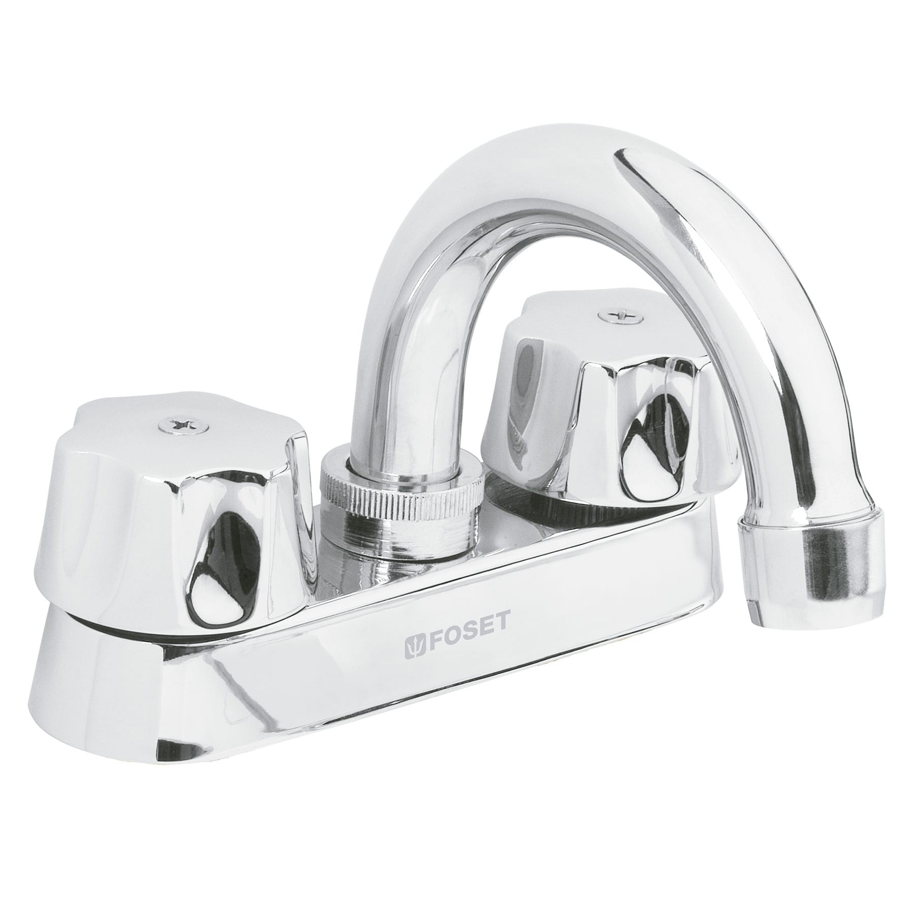 Mezcladora 4" para lavabo, cuello curvo, cartucho cerámico