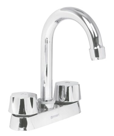 Mezcladora 4" para lavabo, cuello bar, cartucho cerámico