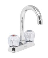 Mezcladora 4" para lavabo, cuello bar, manerales de acrílico