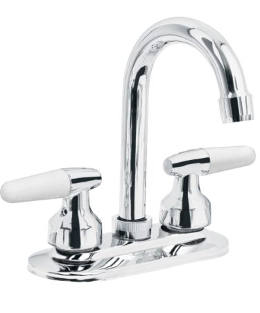Mezcladora 4" para lavabo, cuello bar, manerales cono