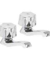 Juego 2 llaves individuales para lavabo, manerales metálicos
