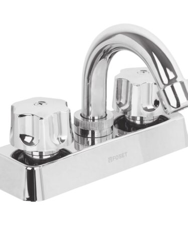Mezcladora plástica 4" cuello curvo para lavabo, standard
