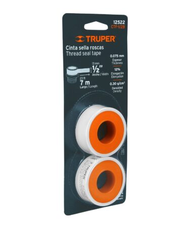 Blíster con 2 cintas sella roscas 1/2" x 7 m, uso general