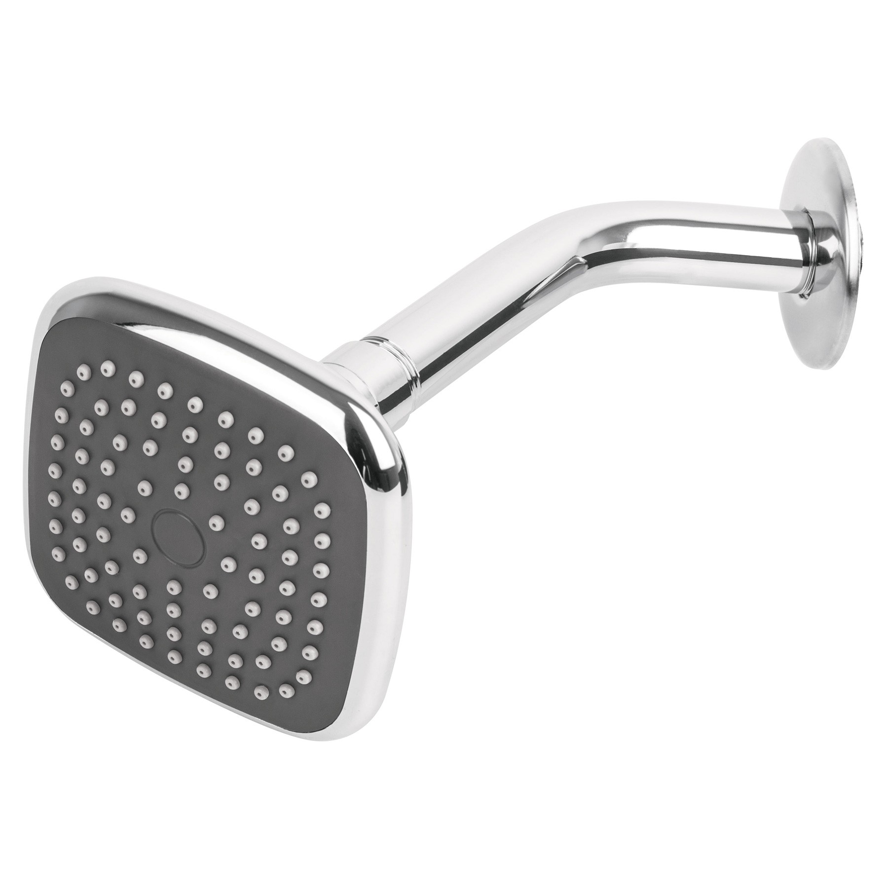 Regadera cuadrada 3-3/4" brazo y chapetón de acero, Foset cod:45065