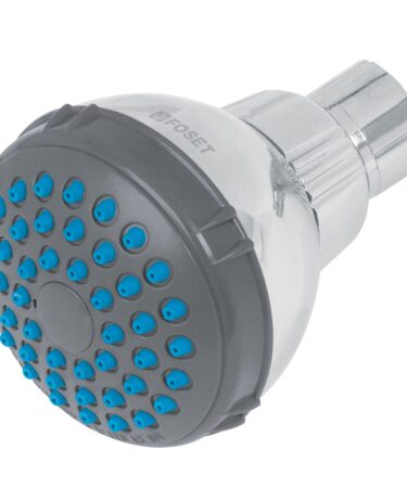 Regadera redonda de ABS 2-1/2" gris-cromo sin brazo, Foset  cod: 49412