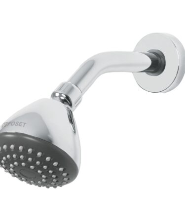 Regadera redonda 3-1/4" brazo y chapetón acero inox, Foset cod:45789