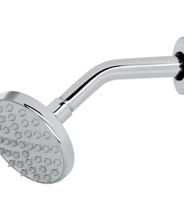 Regadera cromo 4" plato redondo, con brazo, Foset cod: 49575