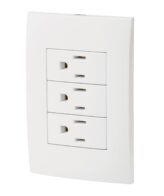Placa armada 3 contactos aterrizados, línea Oslo, blanco Codigo: 46491