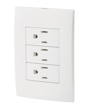 Placa armada 3 contactos aterrizados, línea Oslo, blanco Codigo: 46491