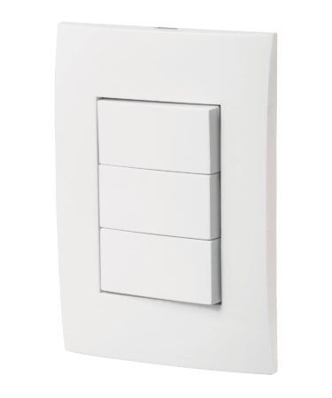 Placa armada 3 interruptores sencillos, línea Oslo, blanco Codigo:46496