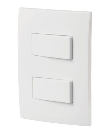 Placa armada 2 interruptores sencillos, línea Oslo, blanco Codigo:46494
