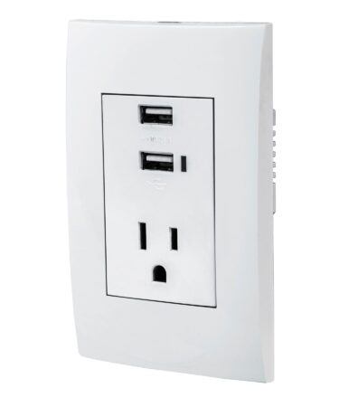 Contacto 2polos + tierra con 2 puertos USB, Oslo, blanco Código:   48313