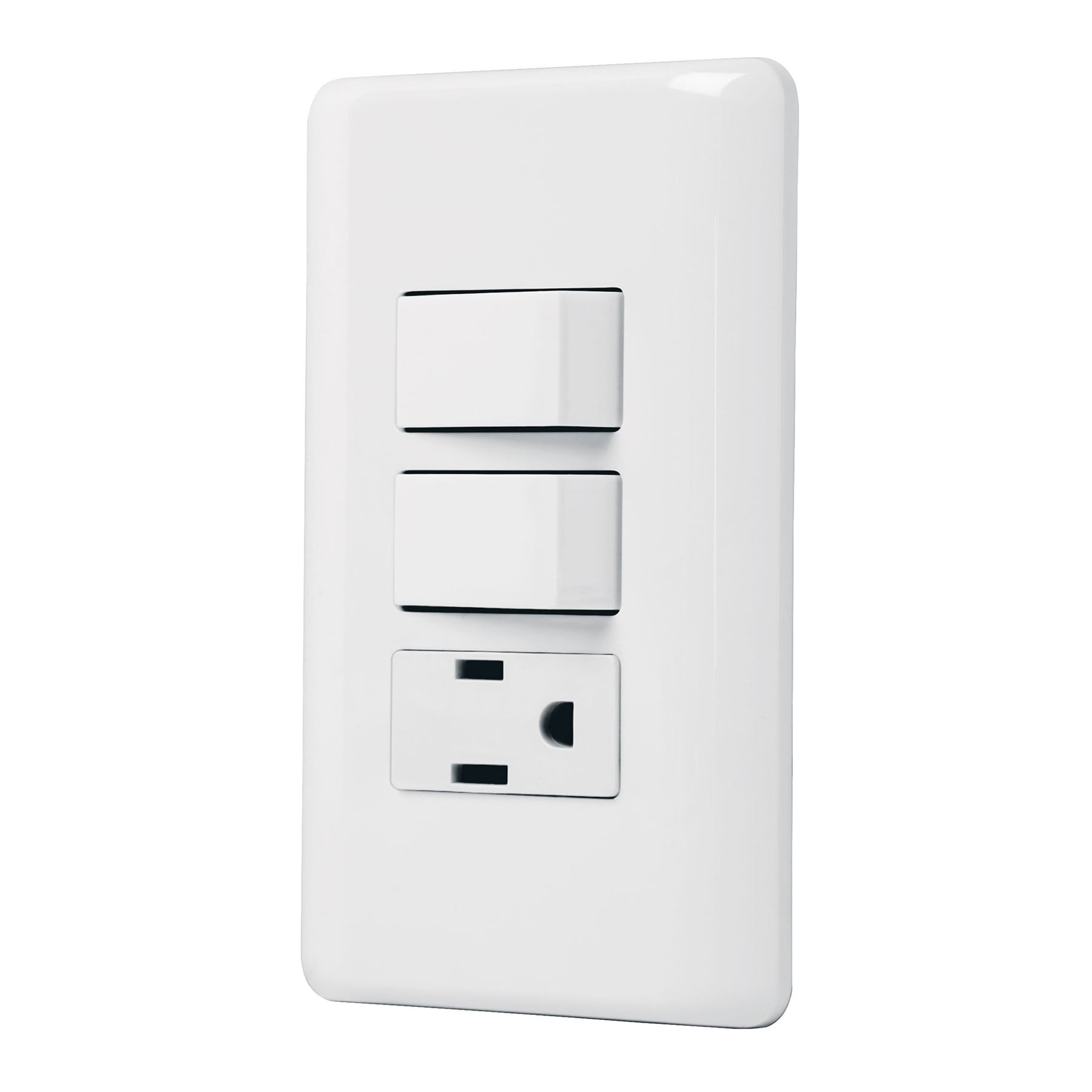 Placa armada con contacto y 2 interruptores sencillos, Basic Código: 25081