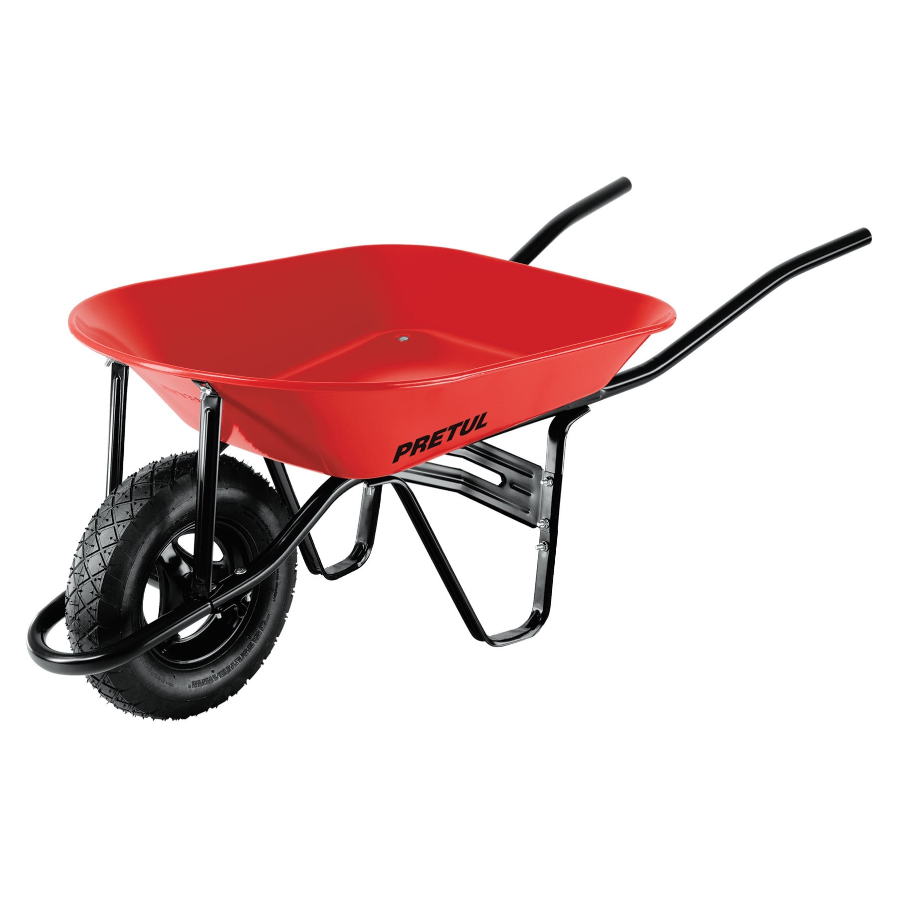 Carretilla 4.5 ft3 roja Neumática, bastidor tubular,Pretul Codigo:20628
