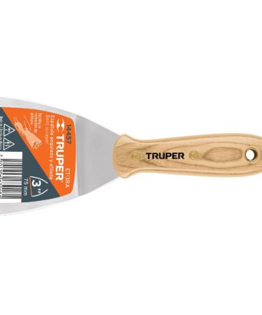 Espátula afilada y angulada 3" con mango de madera, Truper Codigo:14457