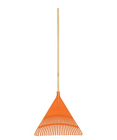 Escoba plástica rígida para jardín, 26 dientes, mango 48" Codigo:19788