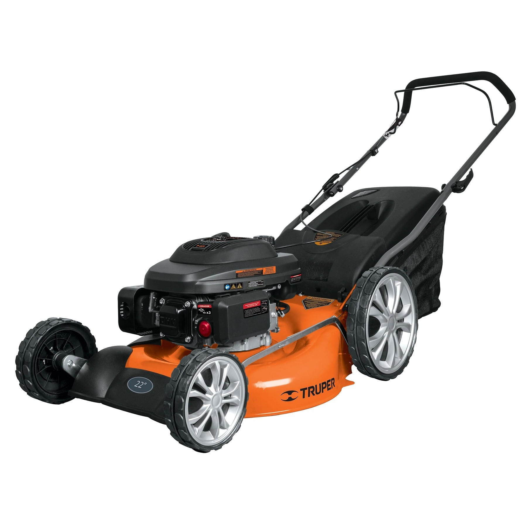 Podadora con motor a gasolina de 6 HP, 22" de corte, Truper Codigo:19968