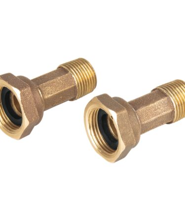 Juego 2 niples con tuercas 1/2" x 3/4" para medidor de agua Codigo:48159